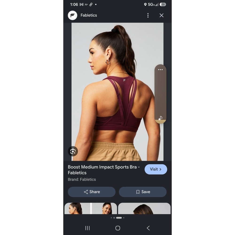 Fabletics Boost Sports Bra Womens XS Extra Small Burgundy Maroon Medium Impact